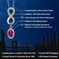 thumbnail image 2 of Gem Stone King 925 Silver and 10K Yellow Gold Red Created Ruby and Lab Grown Diamond Pendant Necklace for Women | 1.43 Cttw | Gemstone July Birthstone | Oval 8X6MM | With 18 inch Chain, 2 of 6