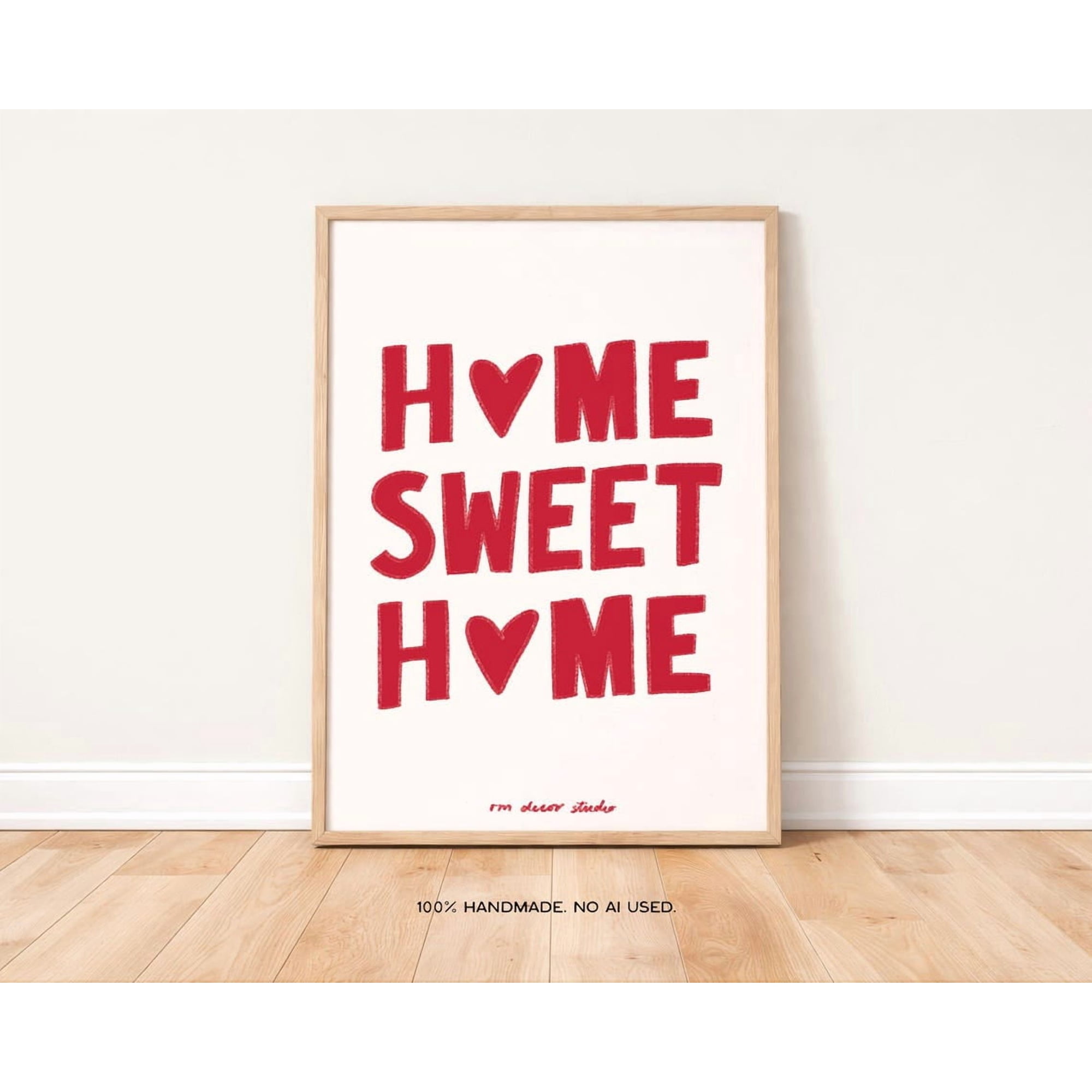 Home Sweet Vintage Cozy Trendy Retro Mid Century Modern Bed Wall Art Print Kitchen And Entryway Decor