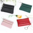 thumbnail image 3 of Monedero de cuero para hombre y mujer, Cartera de mano con doble cremallera, pequeño cambio, suave, Mini tarjetero, bolsillo para dólares, 3 of 4