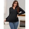 thumbnail image 4 of DARING DIVA Women's Maternity Sweater Ribbed Pullover Polo Sweater S Black, 4 of 8