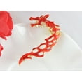 thumbnail image 3 of Golden Tone Dragon Fury Battleground Shimmering Red Finish Flame Esque Earring Cuff, 3 of 5