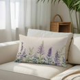 thumbnail image 3 of Purple Lavender King Size Pillow Cover, Pillowcase Protectors with Zipper, Breathable Decorative Throw Pillow Case Cover, Botanical Blossom Motif Leaves Spring Pillow Shams for Couch Sofa 20x36Inch, 3 of 8