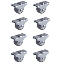 UNTERING 8 PCS Caster Wheels Duty Fixed Casters with Rigid Non-Swivel Base Bearing Trolley Wheels Top Plate Caster