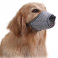 thumbnail image 4 of para mascotas Ligero Lazo ajustable Protector bucal Cómodo Transpirable Rápido Gris Jinwen Bozal de malla, 4 of 8