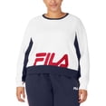 thumbnail image 2 of Fila Plus Size Calm Graphic Colorblocked Sweatshirt White Fila Navy Fila Red 2X, 2 of 3
