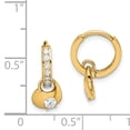 thumbnail image 3 of 14K Yellow Gold Madi K Cubic Zirconia Hinged Hoop with Heart Dangle Post Earrings, 3 of 7