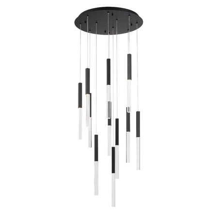 46477-019 Eurofase Lighting Benicio - 27.5W 11 LED Chandelier-18 Inch Tall and 22 Inch Wide-Matte Black Finish