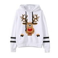 thumbnail image 1 of Sweat à Capuche d'Hiver pour Femmes, Pull de Mode Imprimé de Noël, Pull de Noël, Blouse Ample Mi-Longue, Col Rond Chaud, 1 of 6