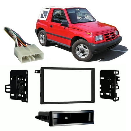 Fits Geo Tracker 92 97 Double Din Aftermarket Harness Radio Install Dash Kit