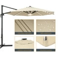 thumbnail image 3 of FLAME&SHADE 11 Ft LED Patio Cantilever Umbrella Outdoor Aluminum Offset Hanging Rotation w/Solar Lights,Beige, 3 of 7