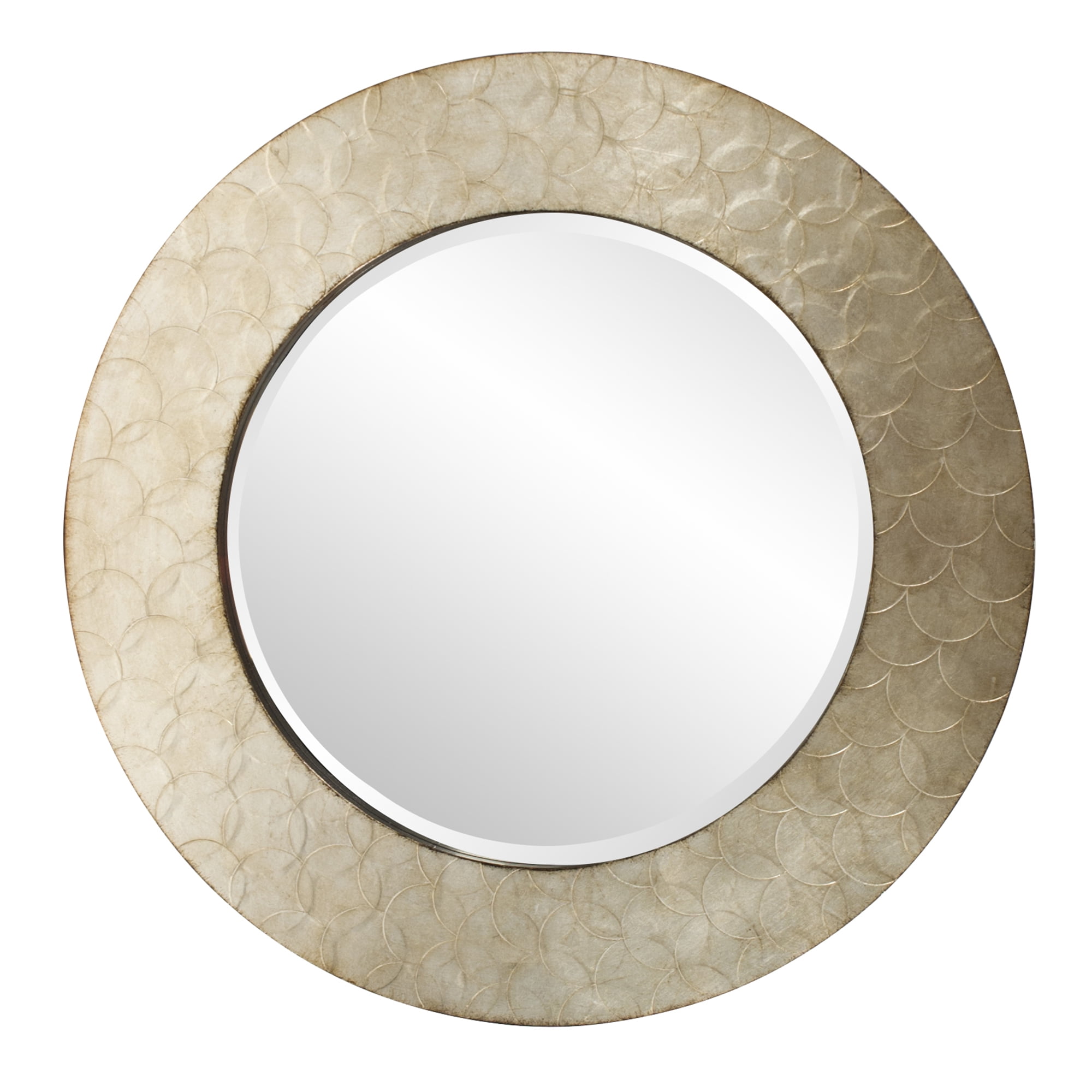 Tyler Dillon Round Wood Framed Textured Metal Wall Mirror - 36"D