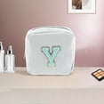 thumbnail image 5 of Unique Bargains 1 Pc Letter Y Pattern Makeup Bag for Travel White Corduroy, 5 of 6