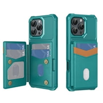 Allytechgroup Wallet Case for iPhone 13 with Credit Card Slot, Slim Fit PU Leather RFID Blocking Stand Phone Case Shockproof Protective Back Cover for iPhone 13 Women Men, Green