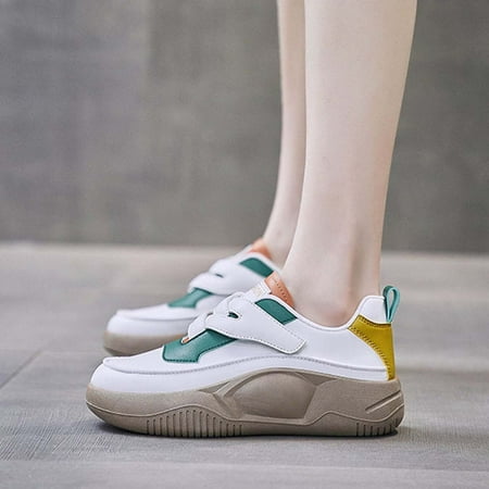 

Womens Fashion Solid Color Low Top Shoes Thick Sole Round Toe Comfortable Casual Shoes