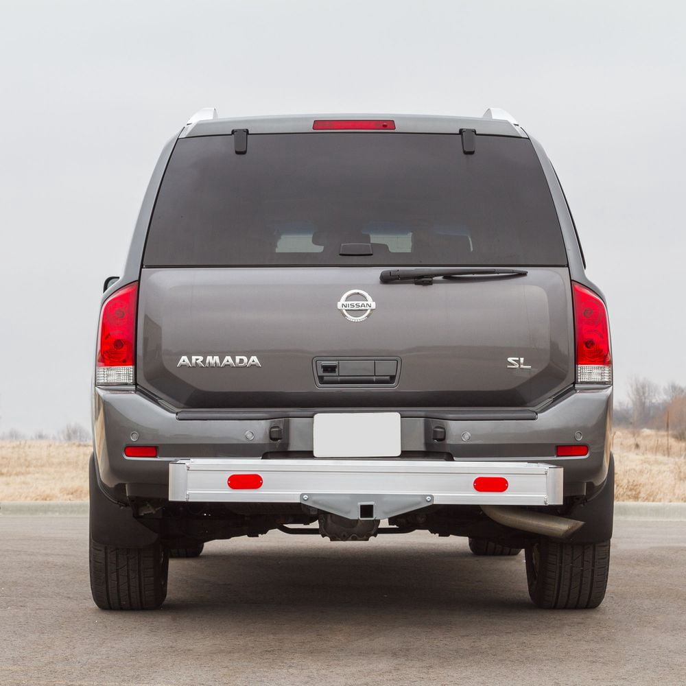 Elevate Outdoor Hitch Cargo Carrier Tray Aluminum 550 lb. Capacity - Tray 49-1/8in L x 22-5/8in W x 4-3/4in H - Unique Slatted Surface Compatible with Class III or IV 2in Receivers
