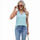 thumbnail image 2 of Chaleco de Corta Holgado de Color Liso con Cuello Redondo para Mujer, y Verano, Azul, Talla L, 2 of 10