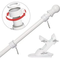 SnugNiture Flag Pole Kit 6FT with Bracket, Stainless Steel with Two No-Tangle Ball Rings(White)