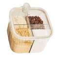 thumbnail image 1 of Tarro De Condimentos, Caja De Condimentos Transparente De 4 Rejillas, Recipiente De Almacenamiento De Condimentos Para Olla De Cocina Con Tapa Y Cuchara Para Cocina, 1 of 7