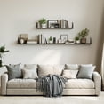 thumbnail image 5 of Farmhouse 40 inch Black Floating Shelves Set of 3,Wood Book Shelves for Decor, 5 of 9