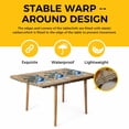 thumbnail image 4 of Vintage Whale Table Cloths for 6 Foot Rectangle Tables, Brown Nautical Anchor Bubbles Coastal Patio Waterproof Elastic Fitted Tablecloths, Washable Rectangular Table Cover for Camping, 4 of 8