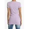 thumbnail image 2 of Women's & Juniors Basic Round Crew Neck Short Sleeve Stretch Cotton Spandex T-Shirts, 2 of 3
