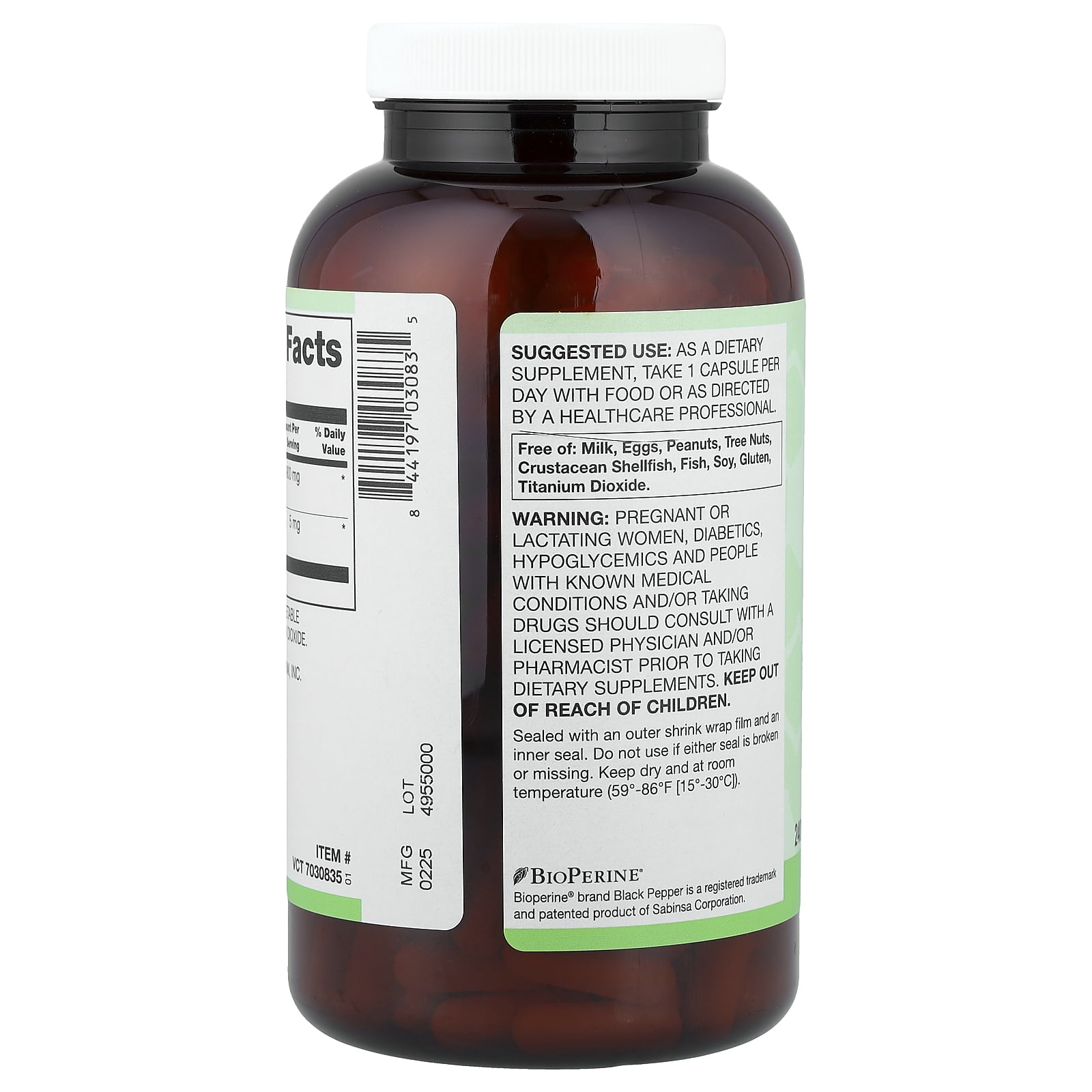 Vitacost Synergy®, Turmeric Extract, Featuring BioPerine®, 240 Capsules