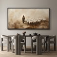 thumbnail image 6 of Large Framed Canvas Print The Good Shepherd Framed Canvas - Jesus Leading Sheep Spiritual Artwork Wall Art Decorative Ready to Hang Painting for Living room Bedroom - 60"x30" Black Frame, 6 of 9