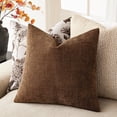 thumbnail image 2 of SUSIELADY Pack of 2 Decorative Throw Pillow Covers, 18x18 Inch, Soft Textured Square Cushion Covers with Zipper for Sofa, Couch, Bed, Living Room, Farmhouse, Cozy Accent Pillows, Sudan Brown, 2 of 7