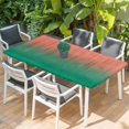 thumbnail image 2 of Red Green Ombre Table Cloths for 4 Foot Rectangle Tables, Modern Art Gradient Orange Patio Waterproof Elastic Fitted Tablecloths, Washable Rectangular Table Cover for Camping, 2 of 8
