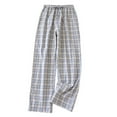 thumbnail image 3 of Xcmzpl Fall Pajamas for Men Cotton Plaid Pants Drawstring Elastic Waist Lounge Pants Casual Sleep Bottoms Comzy Loungewear, 3 of 10