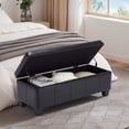 thumbnail image 5 of Ciphrias Storage Ottoman Bench Black Wood Legs 41.5 Inch For Bedroom, 5 of 8