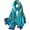 Blue Fl, variant on Womens Large Mulberry Silk Scarf Long Satin Scarf Fashion Designer Scarf Lightweight Wraps