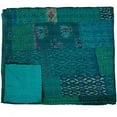 thumbnail image 4 of Patchwork Silk Kantha Quilt Bedcover Silk Patola Quilt Throw Blanket, 4 of 5