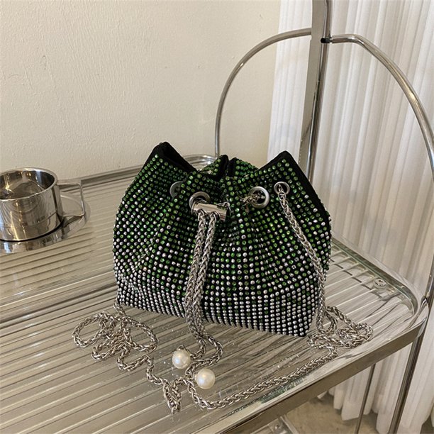 Bolsa cruzado con diamantes de imitación y diamantes de moda de hombro con cordón JShteea Para Estrenar