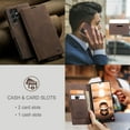 thumbnail image 5 of SaniMore Case for Samsung Galaxy S23 Ultra 6.6" 2023, Premium PU Leather Magnetic Cover Card Slots Cash Pocket Flip Kickstand Shockproof TPU Shell Full Protective Business Case For S23 Ultra, Coffee, 5 of 11