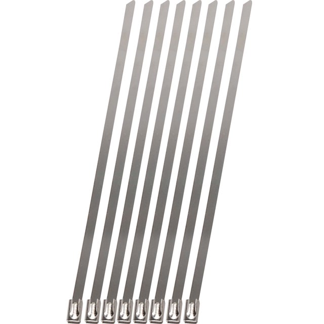 Bridas de bloqueo de acero inoxidable de ingeniería de diseño, 8 pulgadas (8 por paquete)