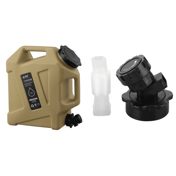 Contenedor de agua para acampar de 12L, sin fugas, accesorios para senderismo al aire libre, color caqui