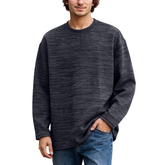 VJATTWR Men's Long Sleeve Graphic Tee with Pocket, Novelty Print On Chest, Fun Casual Shirt L