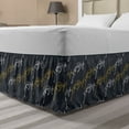 thumbnail image 1 of Antelope Bed Skirt, Outline Drawings Pattern of Jumping Animal Pose on a Dark Background, Elastic Bedskirt Dust Ruffle Wrap Around for Bedding Decor, 4 Sizes, Dark Blue Grey Mustard, by Ambesonne, 1 of 2