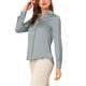 thumbnail image 4 of Camisas Elegantes para Mujeres INSPIRE CHIC con Cuello en V, Manga Larga, Blusa de Satén Suave XL Azul Polvoriento, 4 of 8