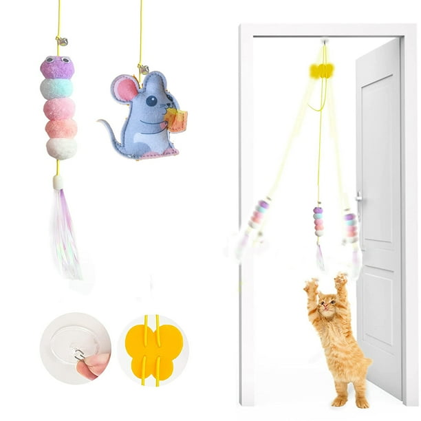 Feelers Cat Feather Toys, Interactive Hanging cat toy for Indoor Cats