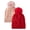 Red & Pink, variant on Winter Beanie for Women Winter Hats Soft Thick Lined with Pom Pom Warm Knitted Snow Cap for Women 2 Packs