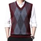 thumbnail image 2 of Men Sweater Vest Knitted Tank Top V Neck Sleeveless Pullover Casual Plaid Top, 2 of 8