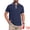 Navy Blue, variant on DARING DIVA Men's Contrast Trim Short Sleeve Button Closure Polo Shirts S Dark Gray