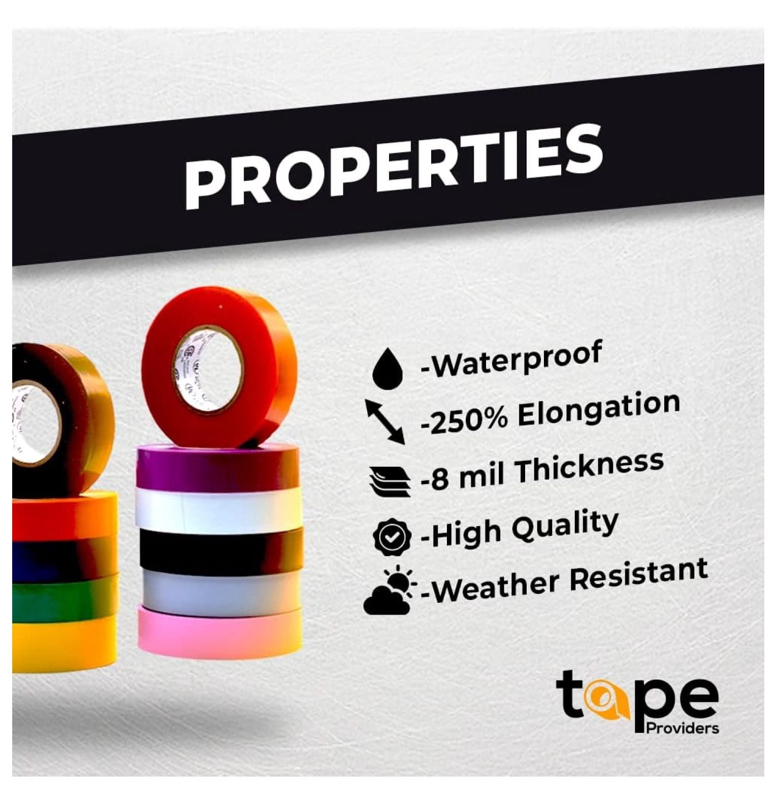 WOD ETC766 Professional Grade General Purpose Blue Electrical Tape UL/CSA Listed . Vinyl Rubber Adhesive Electrical Tape: 2 inch X 66 ft. - Use at No More Than 600V & 176F (Pack of 10)