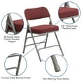 thumbnail image 6 of Flash Furniture 4 Pack HERCULES Series Premium Curved Triple Braced & Double Hinged Burgundy Fabric Metal Folding Chair, 6 of 10