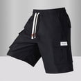 thumbnail image 2 of KPOPLK Mens Cotton Linen Shorts Casual Drawstring 7inch Inseam Shorts Stretch Summer Beach Wear Size XXXL,Black, 2 of 4