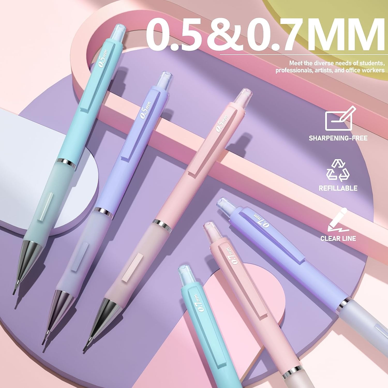 Best Deal for FourCandies 6PCS Colored Mechanical Pencils Set + 12 Colors
