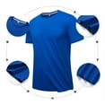 thumbnail image 3 of Mens Plus Size Tee Shirts Quick Drying Breathable Short Sleeve Workout Running Tees Lightweight Sportswear Clothes Undershirts Fashion Versatile Pullover Tshirt, 3 of 4