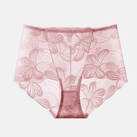 Under 10  Lace Panties  Mid-Rise  Fashion  Sexy  Women s  Seamless  Comfortable  Soft Fabric  Underwear  Daily Wear  Sleepwear  Women s Plus Size Clothing | Pink L  Sopatenor